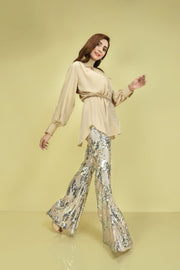 Silk top with Bling Trouser